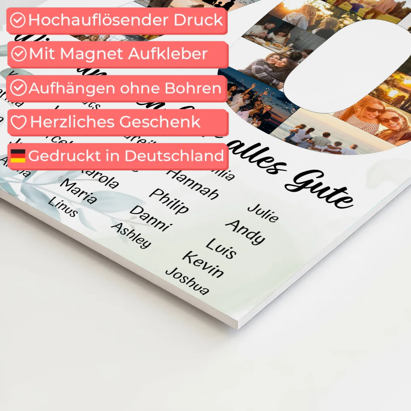 Magnetisches Fotoboard mit Unterschriften 70 Geburtstag Königin