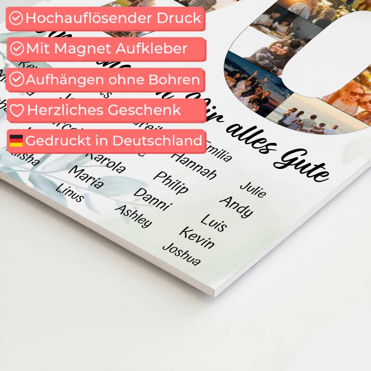 Magnetisches Fotoboard mit Unterschriften 70 Geburtstag Königin