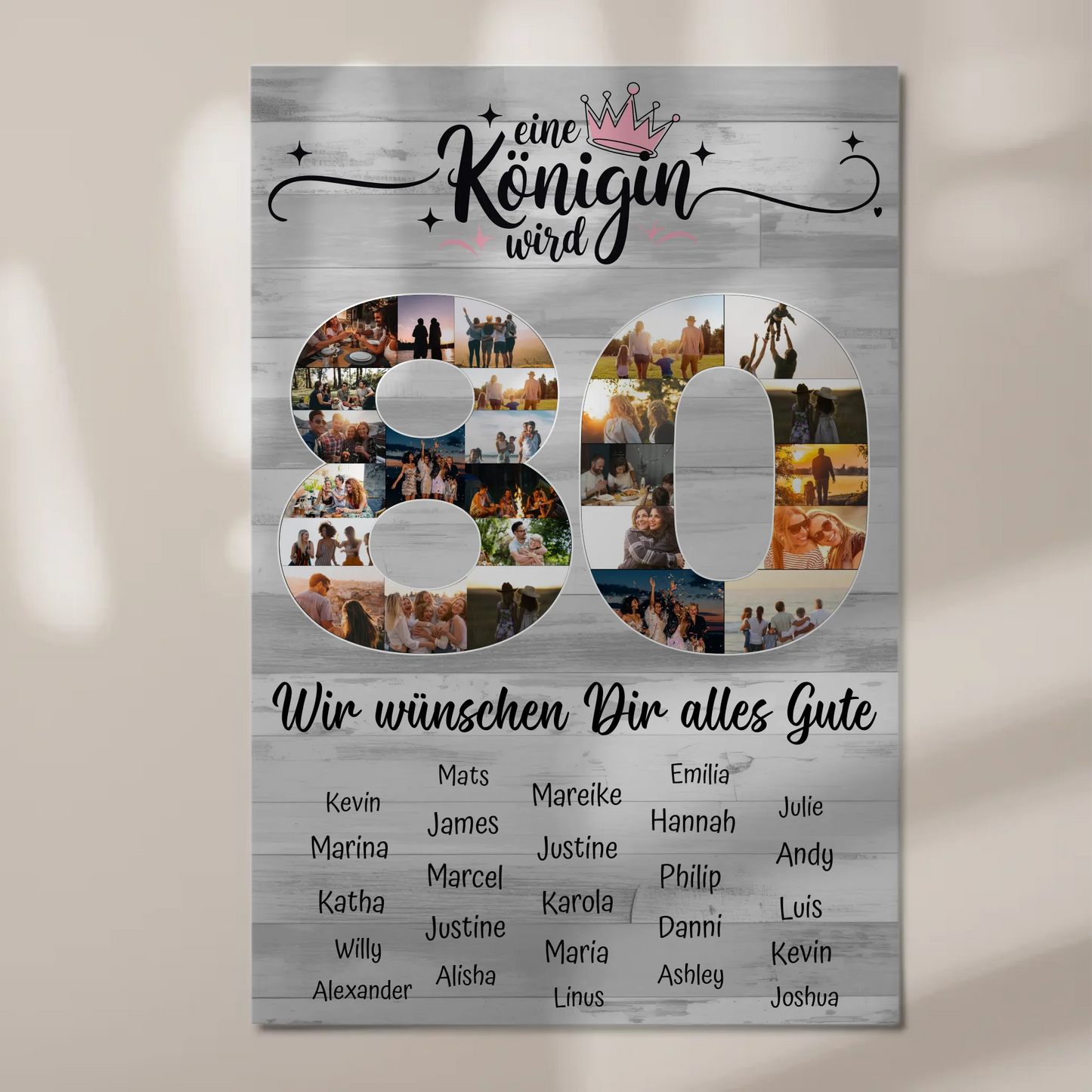 Magnet Poster mit Wunschtext 80 Geburtstag Königin