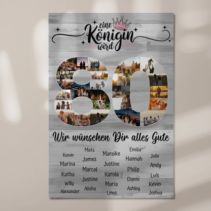 Magnet Poster mit Wunschtext 80 Geburtstag Königin
