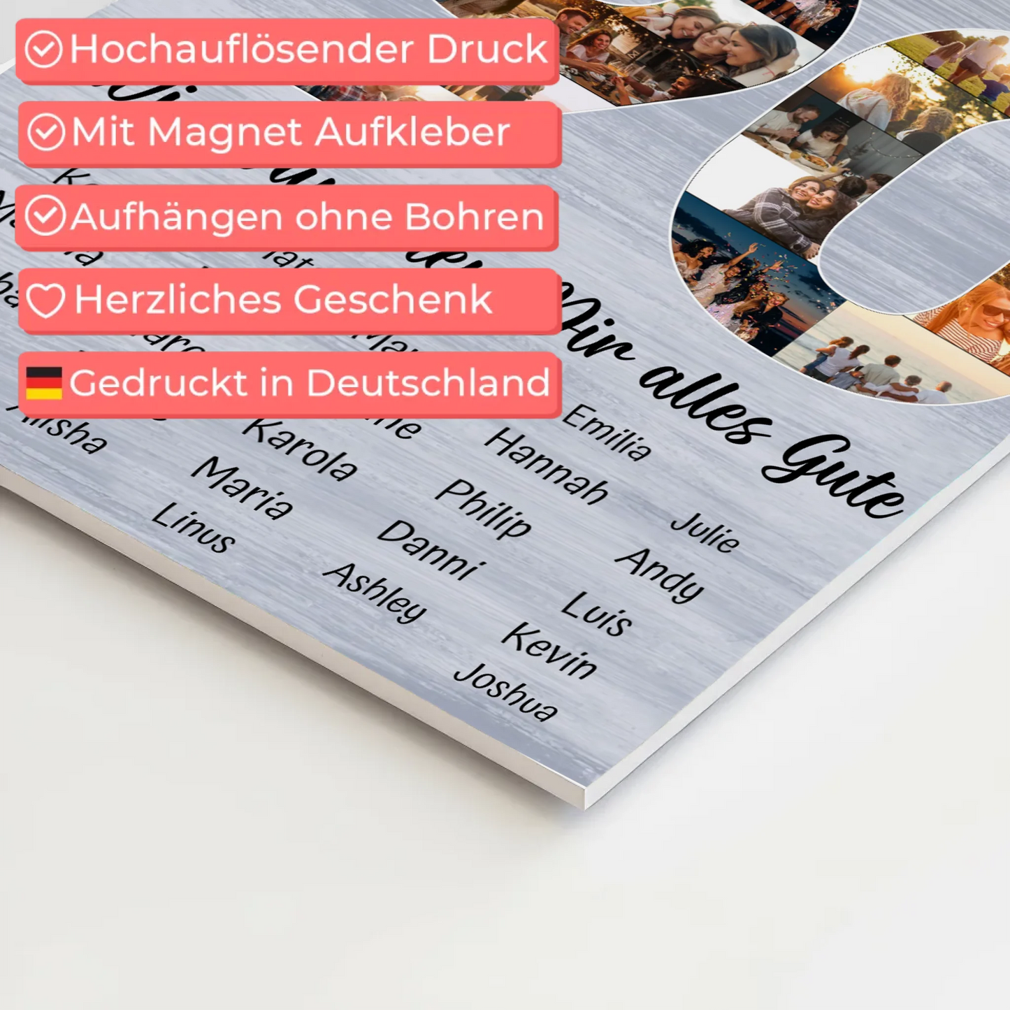 Magnet Wandbild mit Unterschriften 90 Geburtstag Königin