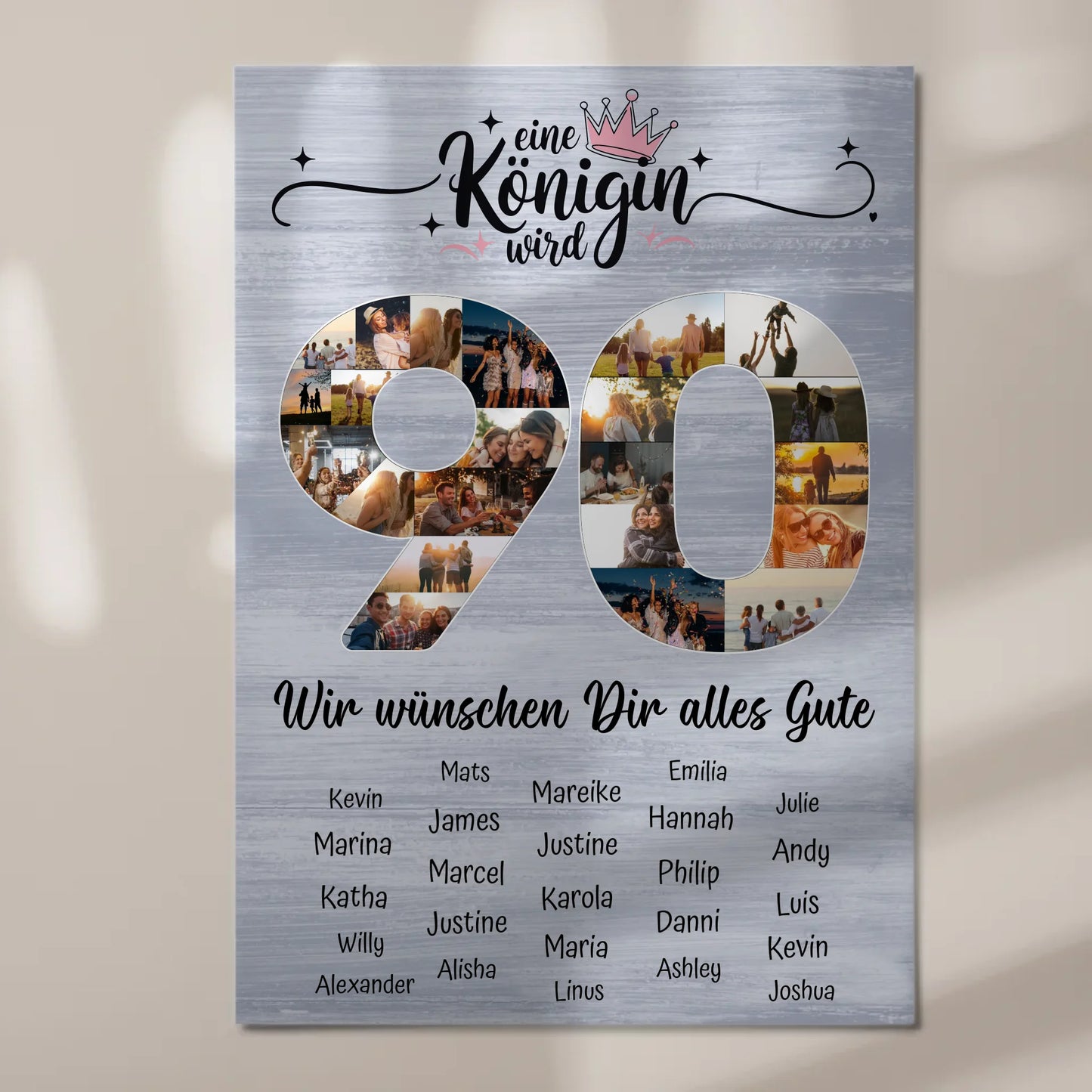 Magnet Wandbild mit Unterschriften 90 Geburtstag Königin
