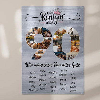 Magnet Wandbild mit Unterschriften 90 Geburtstag Königin
