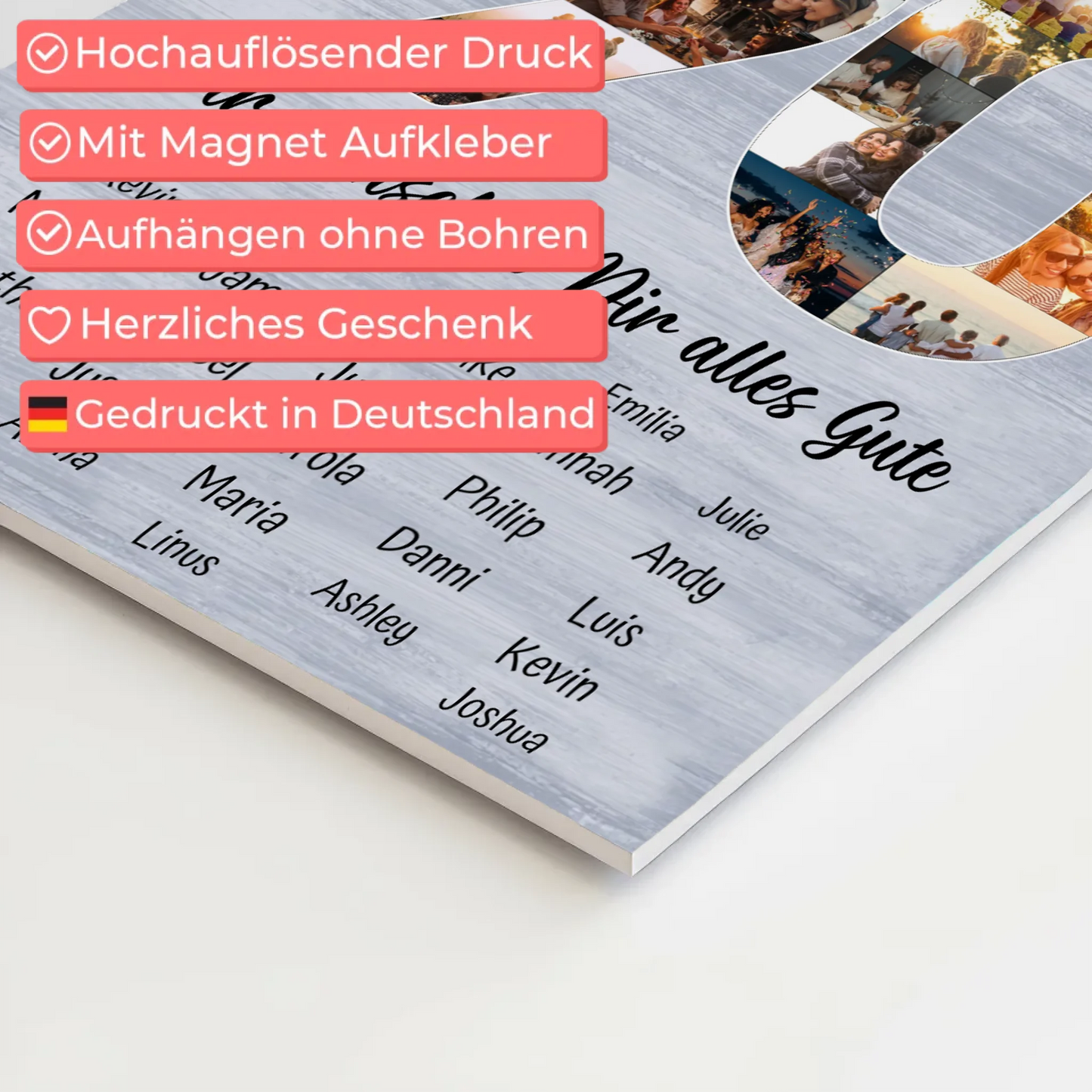 Magnet Wandbild mit Unterschriften 90 Geburtstag Königin