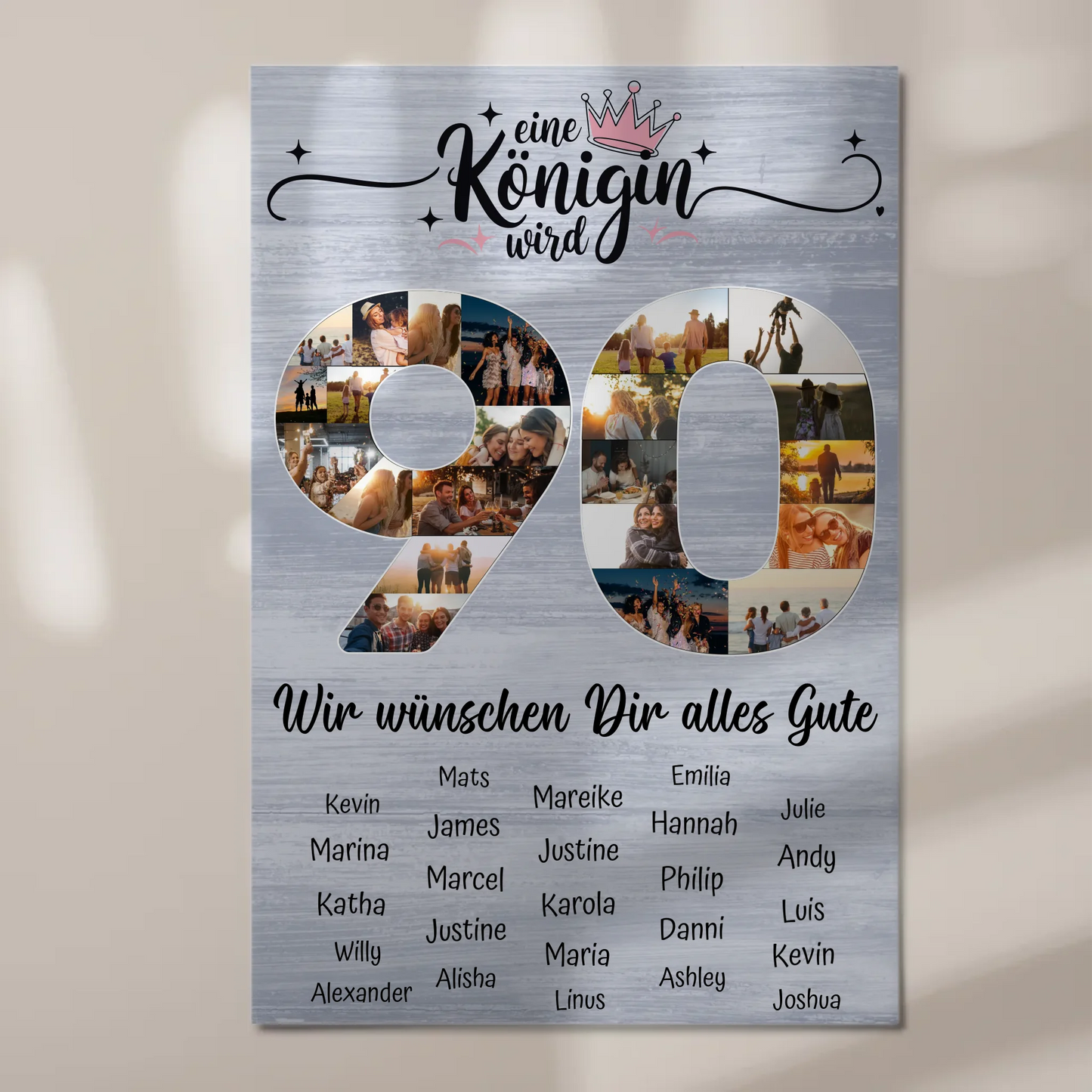 Magnet Wandbild mit Unterschriften 90 Geburtstag Königin
