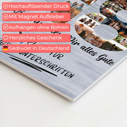 Magnetisches Fotoboard Poster mit Wunschtext 18 Geburtstag für Schwester Tochter Freundin