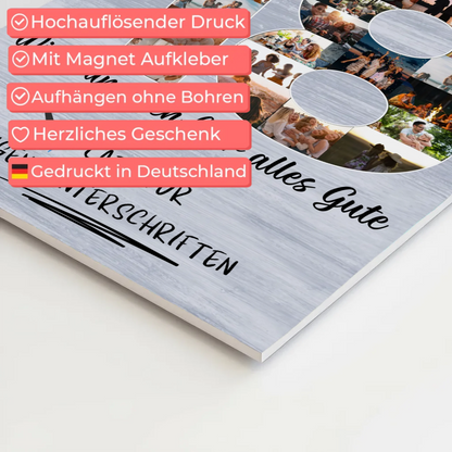 Magnetisches Fotoboard Poster mit Wunschtext 18 Geburtstag für Schwester Tochter Freundin