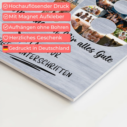 Magnetisches Fotoboard Poster mit Wunschtext 18 Geburtstag für Schwester Tochter Freundin