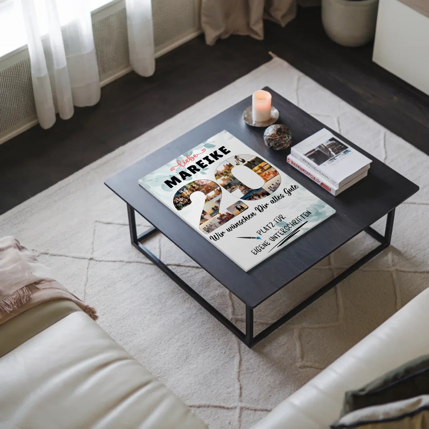 Fotoboard Magnet Poster mit Unterschriften 20 Geburtstag Geschenkidee