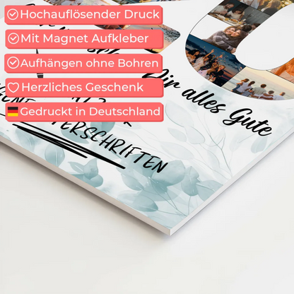 Fotoboard Magnet Poster mit Unterschriften 20 Geburtstag Geschenkidee