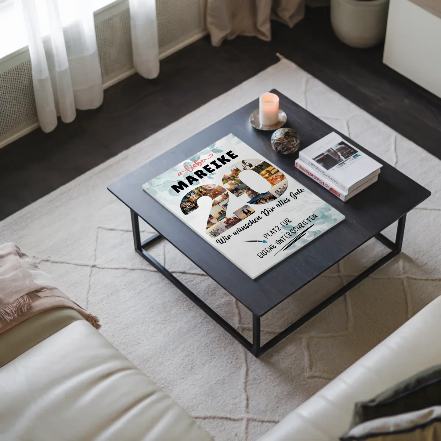 Fotoboard Magnet Poster mit Unterschriften 20 Geburtstag Geschenkidee