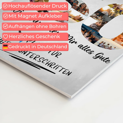 Fotoboard Poster magnetisch mit Wunschtext 30 Geburtstag für Schwester Tochter Freundin