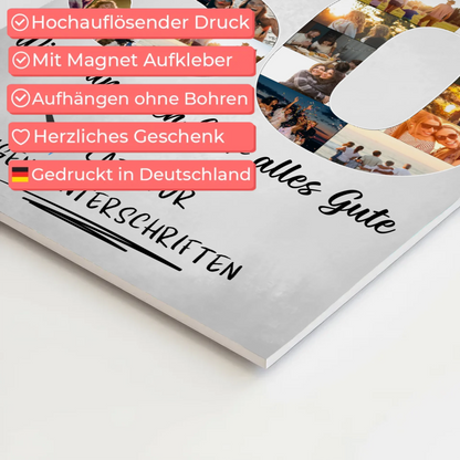 Fotoboard Poster magnetisch mit Wunschtext 30 Geburtstag für Schwester Tochter Freundin