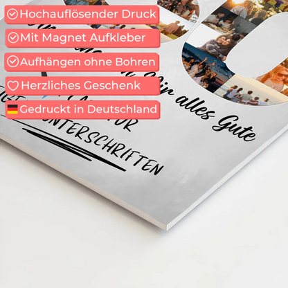 Fotoboard Poster magnetisch mit Wunschtext 30 Geburtstag für Schwester Tochter Freundin