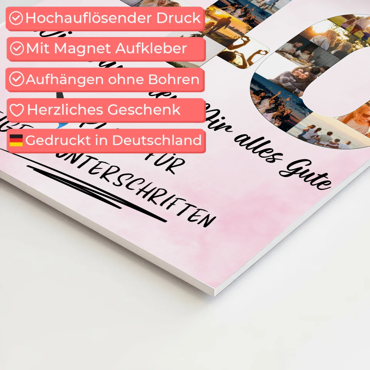 Magnetisches Fotoboard mit Unterschriften 40 Geburtstag Mama Poster