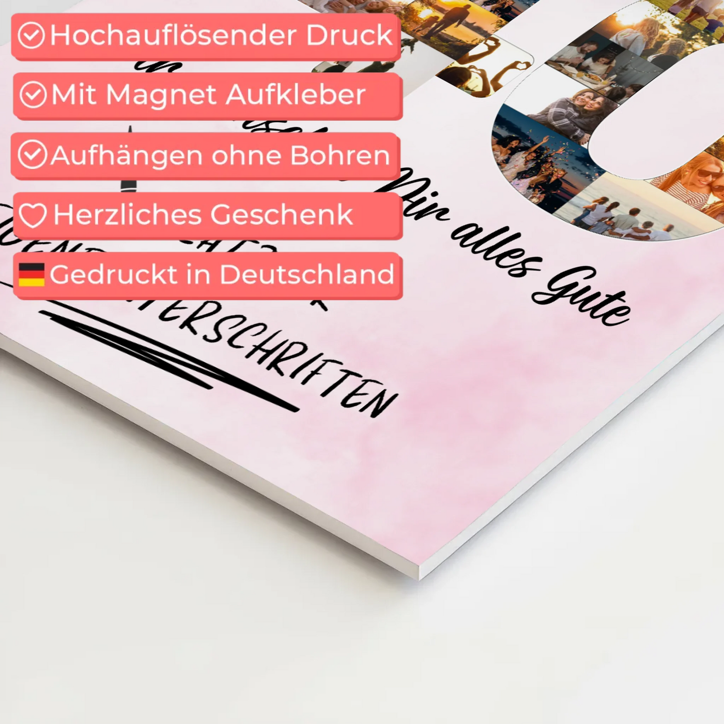 Magnetisches Fotoboard mit Unterschriften 40 Geburtstag Mama Poster