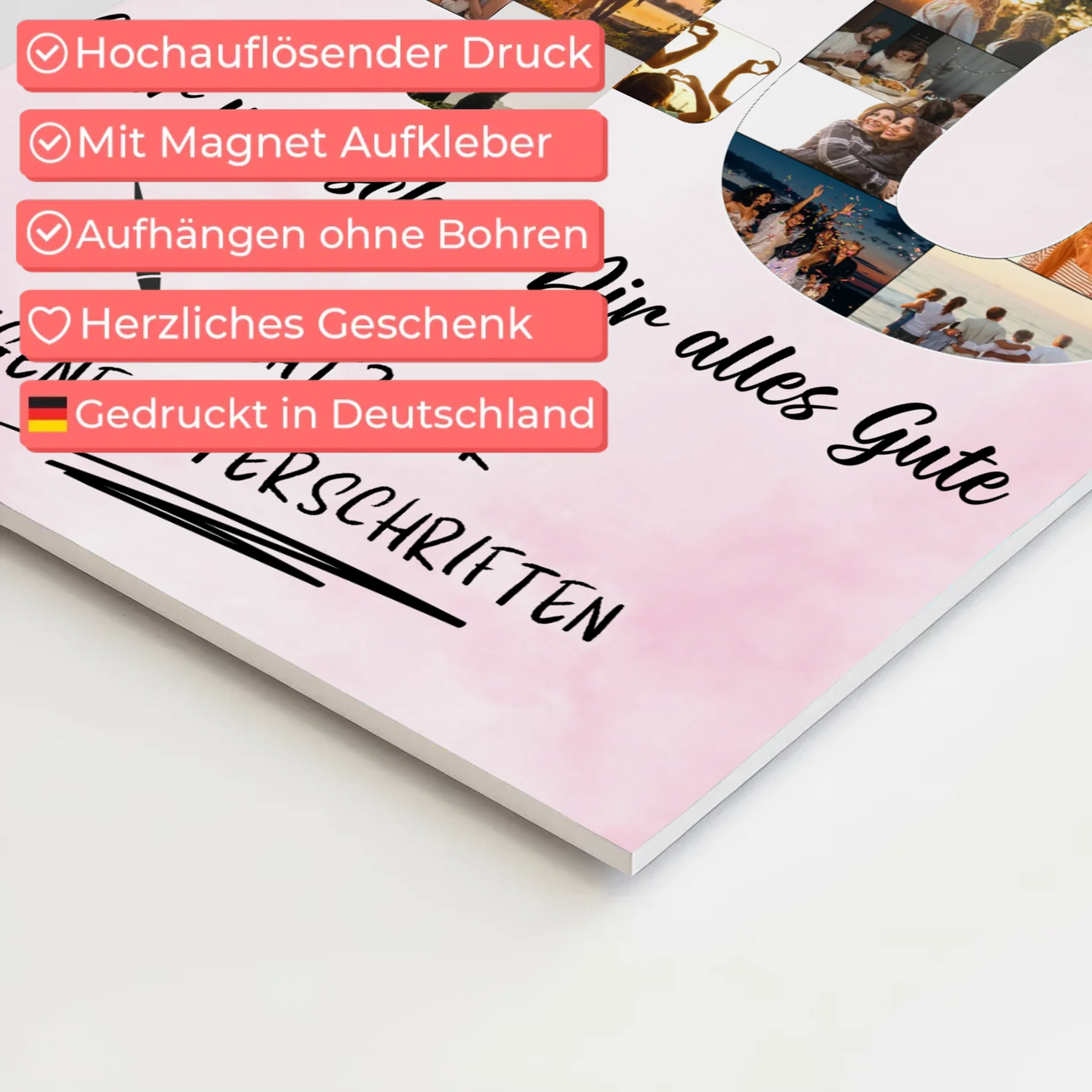 Magnetisches Fotoboard mit Unterschriften 40 Geburtstag Mama Poster