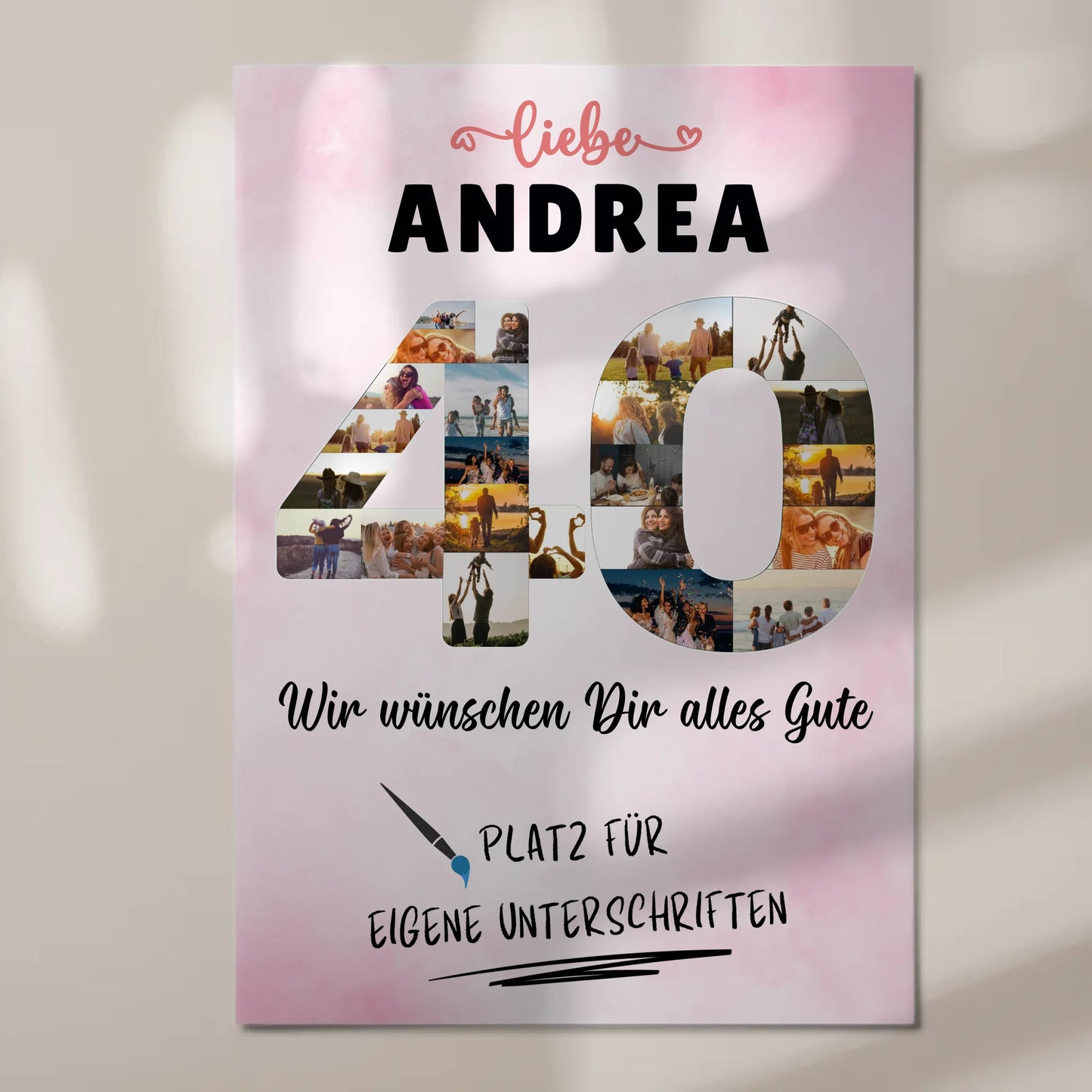 Magnetisches Fotoboard mit Unterschriften 40 Geburtstag Mama Poster
