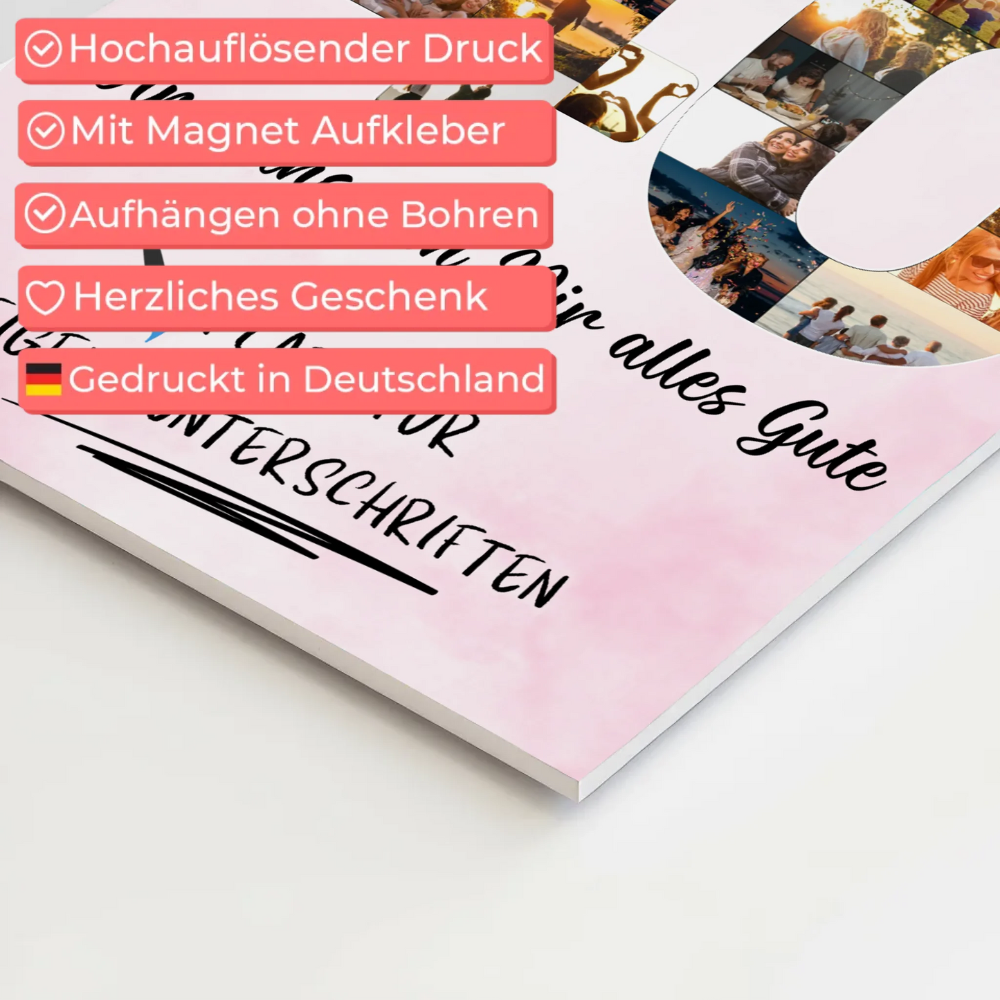 Magnetisches Fotoboard mit Unterschriften 40 Geburtstag Mama Poster