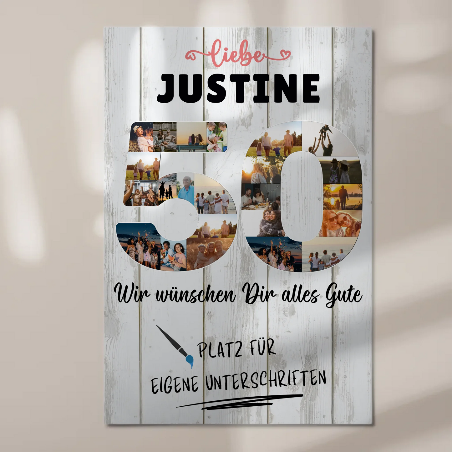 Magnet Poster mit Wunschtext 50 Geburtstag für Mama