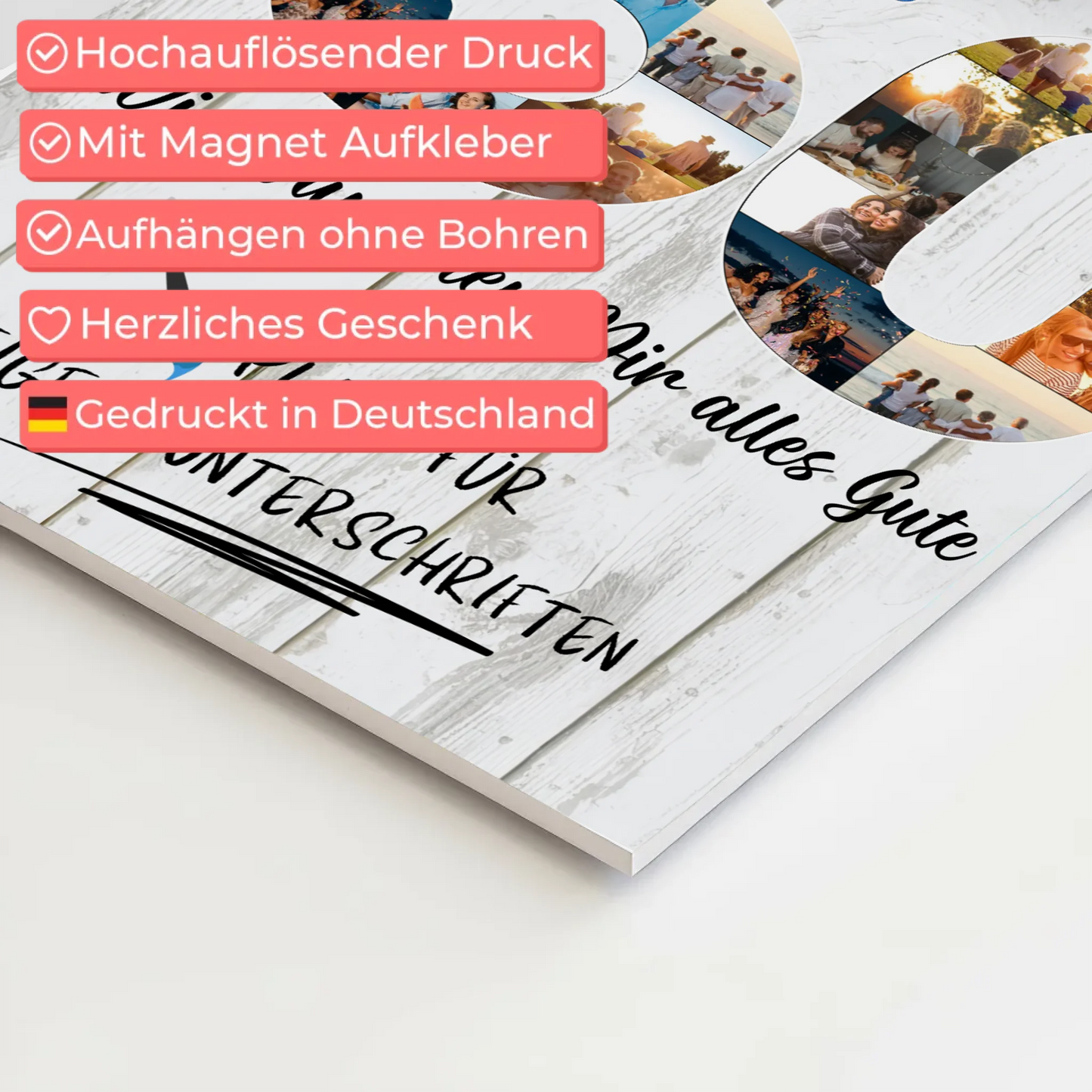 Magnet Poster mit Wunschtext 50 Geburtstag für Mama