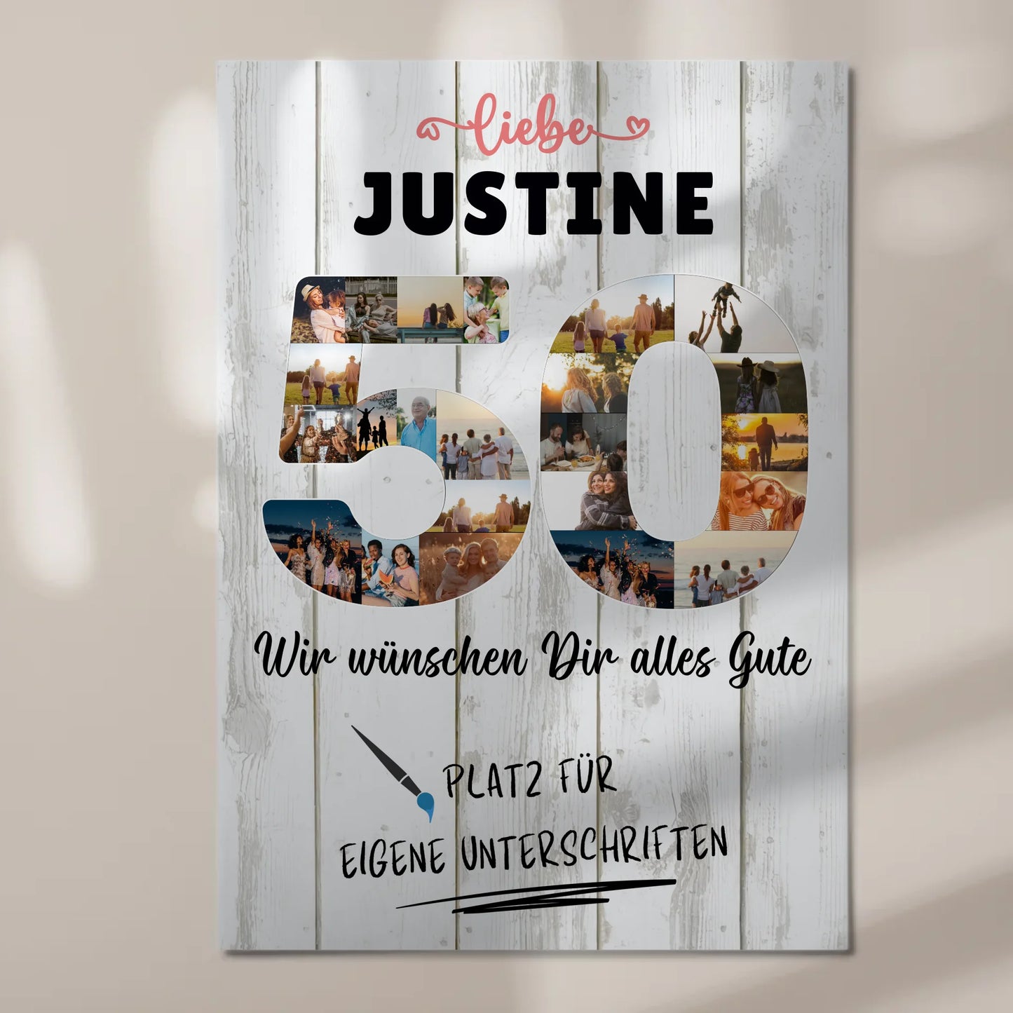 Magnet Poster mit Wunschtext 50 Geburtstag für Mama