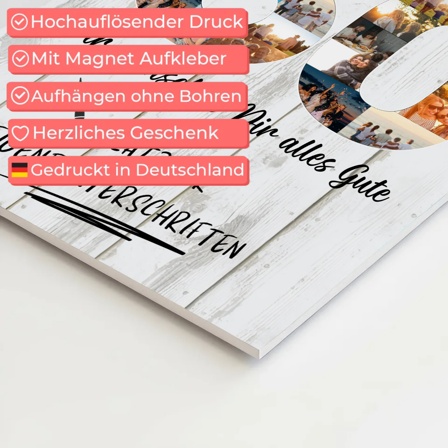 Magnet Poster mit Wunschtext 50 Geburtstag für Mama