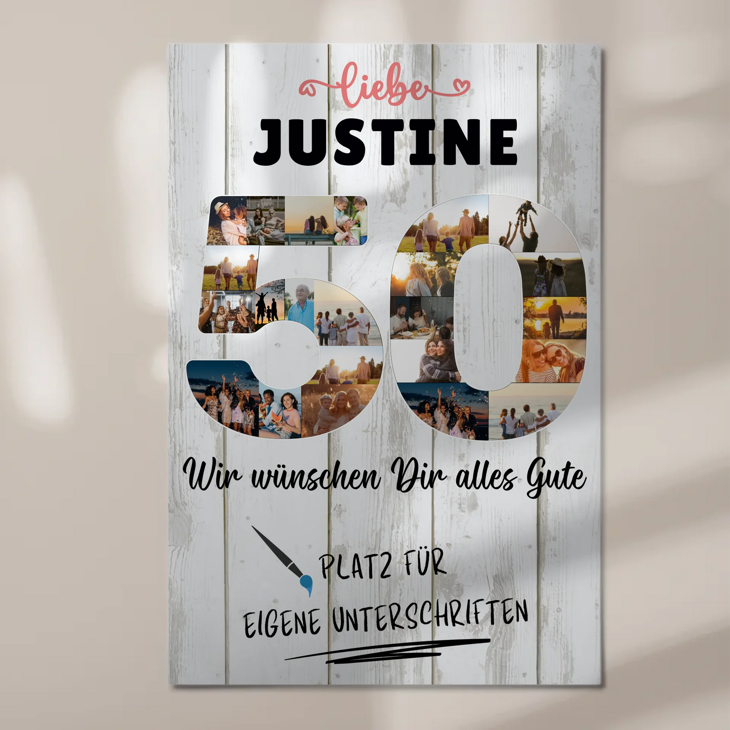 Magnet Poster mit Wunschtext 50 Geburtstag für Mama