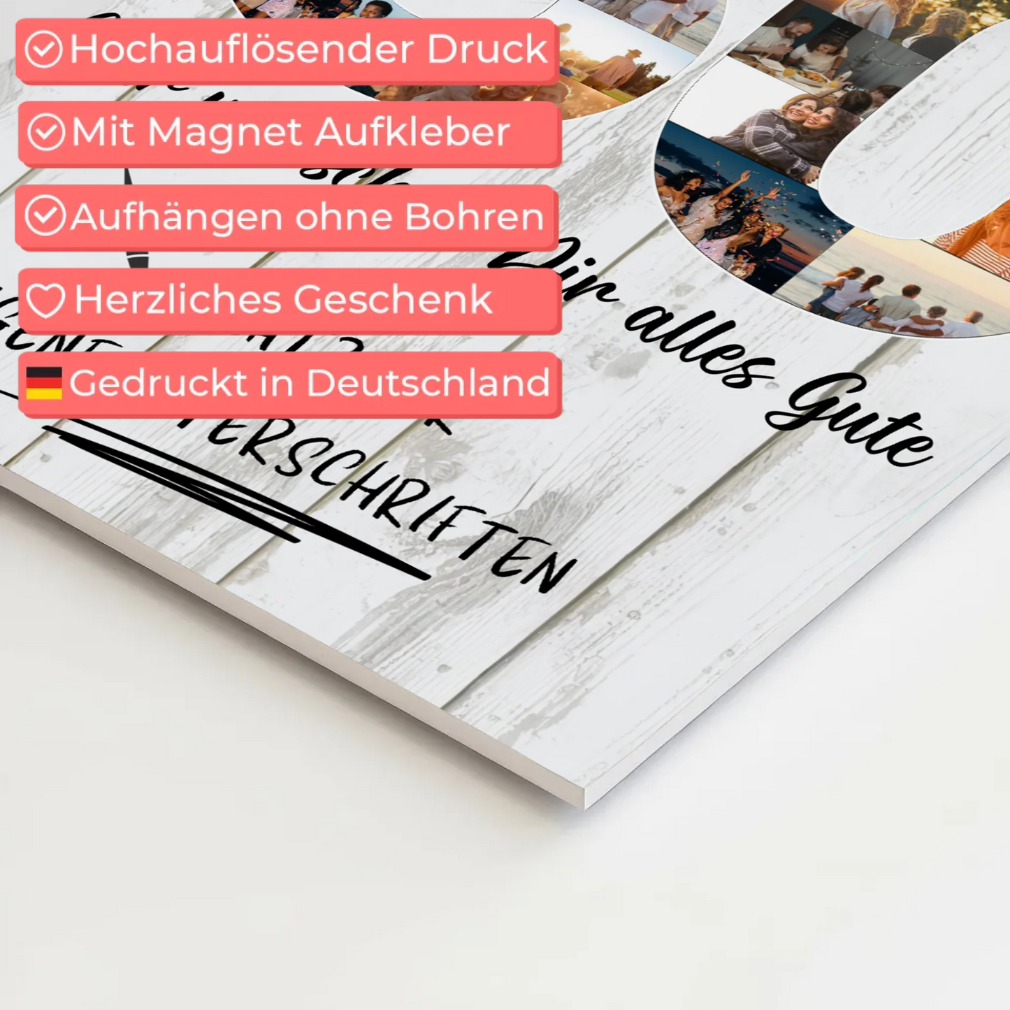 Magnet Poster mit Wunschtext 50 Geburtstag für Mama