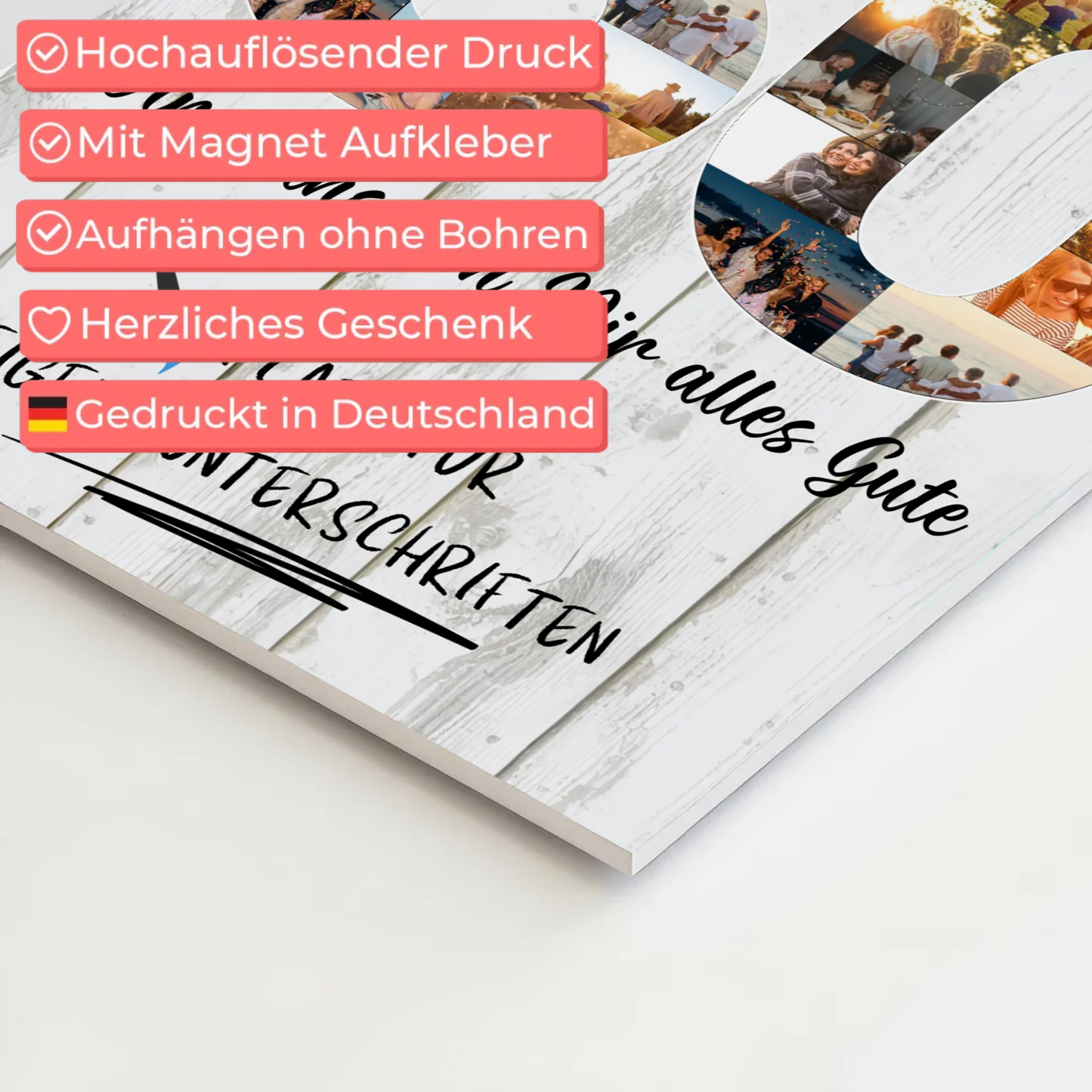 Magnet Poster mit Wunschtext 50 Geburtstag für Mama