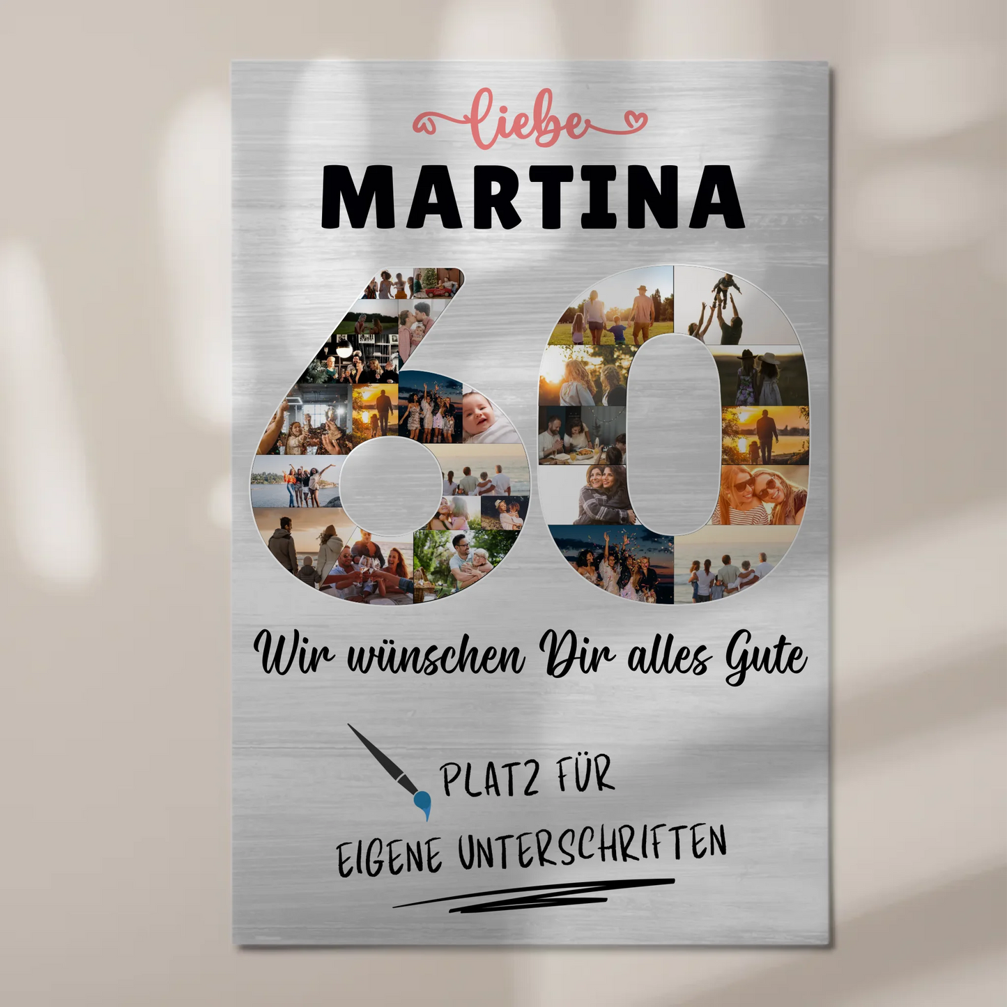 Magnet Wandbild mit Unterschriften 60 Geburtstag Oma Mama