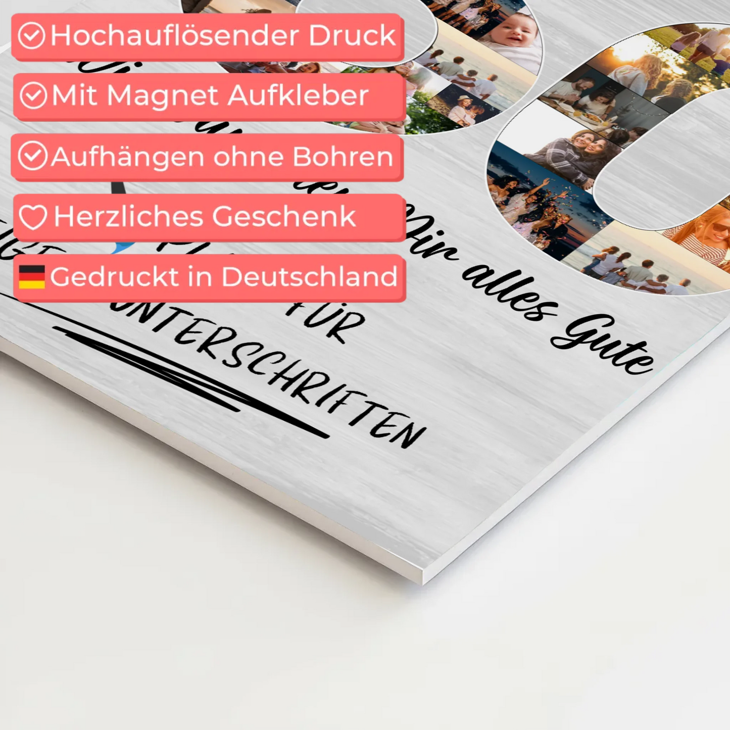 Magnet Wandbild mit Unterschriften 60 Geburtstag Oma Mama