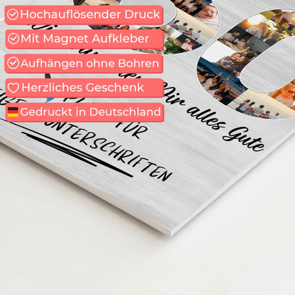 Magnet Wandbild mit Unterschriften 60 Geburtstag Oma Mama