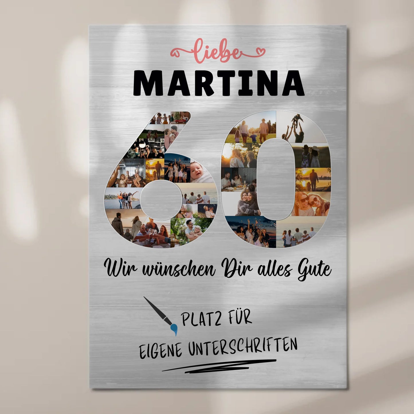 Magnet Wandbild mit Unterschriften 60 Geburtstag Oma Mama