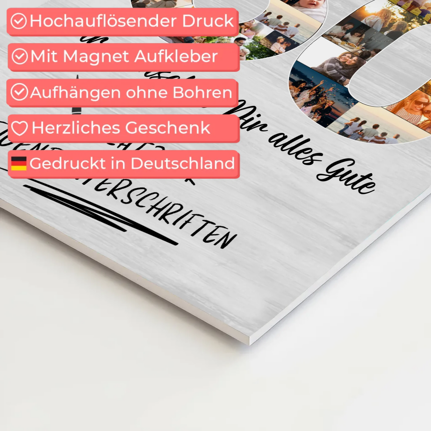 Magnet Wandbild mit Unterschriften 60 Geburtstag Oma Mama