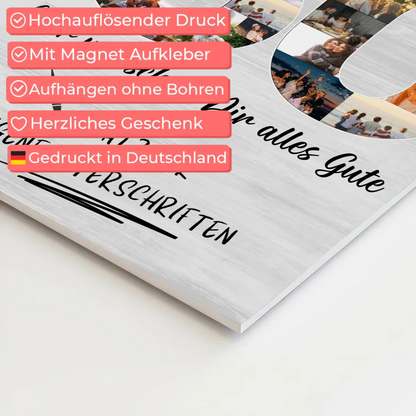 Magnet Wandbild mit Unterschriften 60 Geburtstag Oma Mama