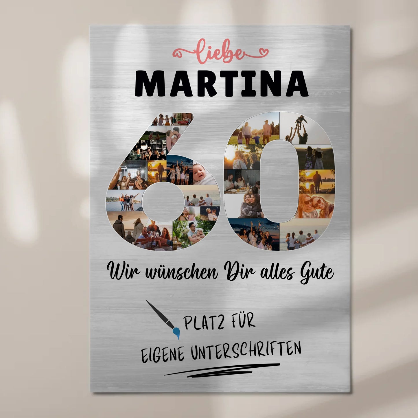Magnet Wandbild mit Unterschriften 60 Geburtstag Oma Mama
