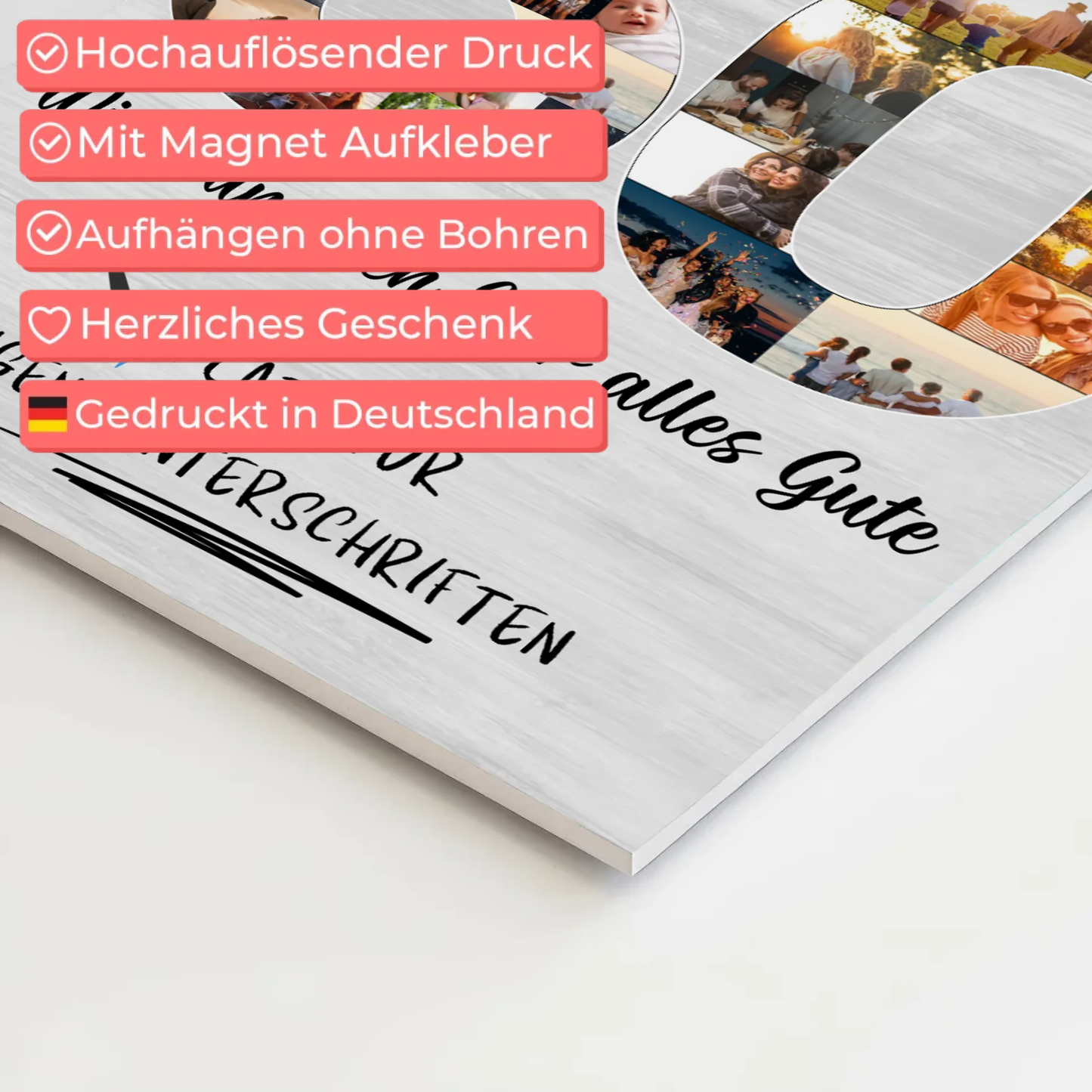 Magnet Wandbild mit Unterschriften 60 Geburtstag Oma Mama