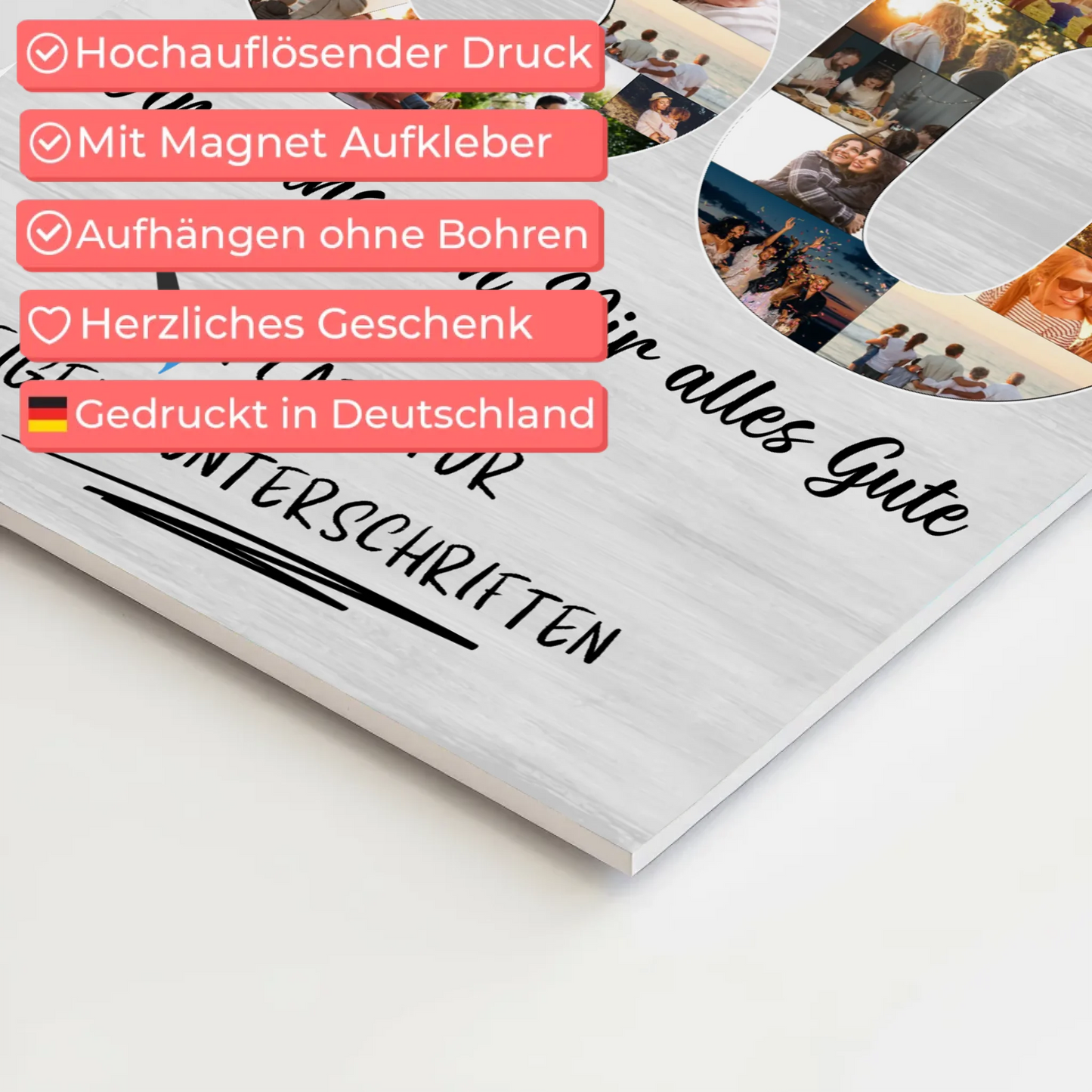 Magnet Wandbild mit Unterschriften 60 Geburtstag Oma Mama