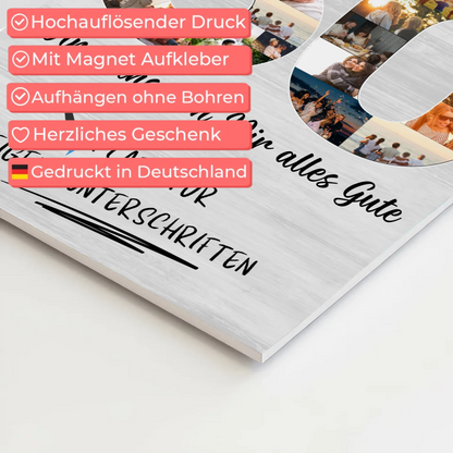Magnet Wandbild mit Unterschriften 60 Geburtstag Oma Mama