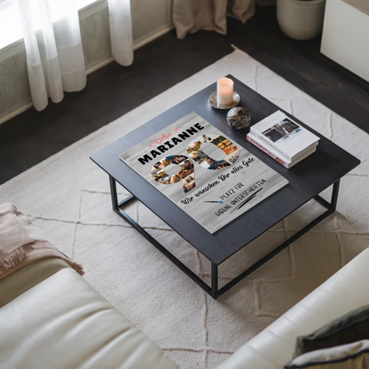 Fotoboard Poster magnetisch mit Wunschtext 90 Geburtstag Oma Mama