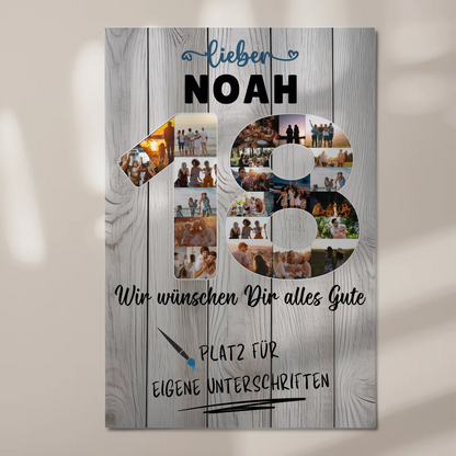 Magnetisches Fotoboard mit Unterschriften 18 Geburtstag Bruder Sohn