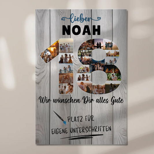 Magnetisches Fotoboard mit Unterschriften 18 Geburtstag Bruder Sohn