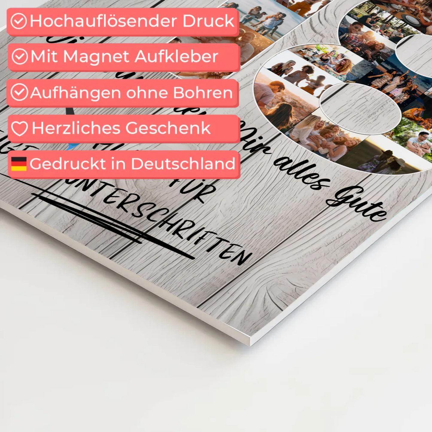 Magnetisches Fotoboard mit Unterschriften 18 Geburtstag Bruder Sohn