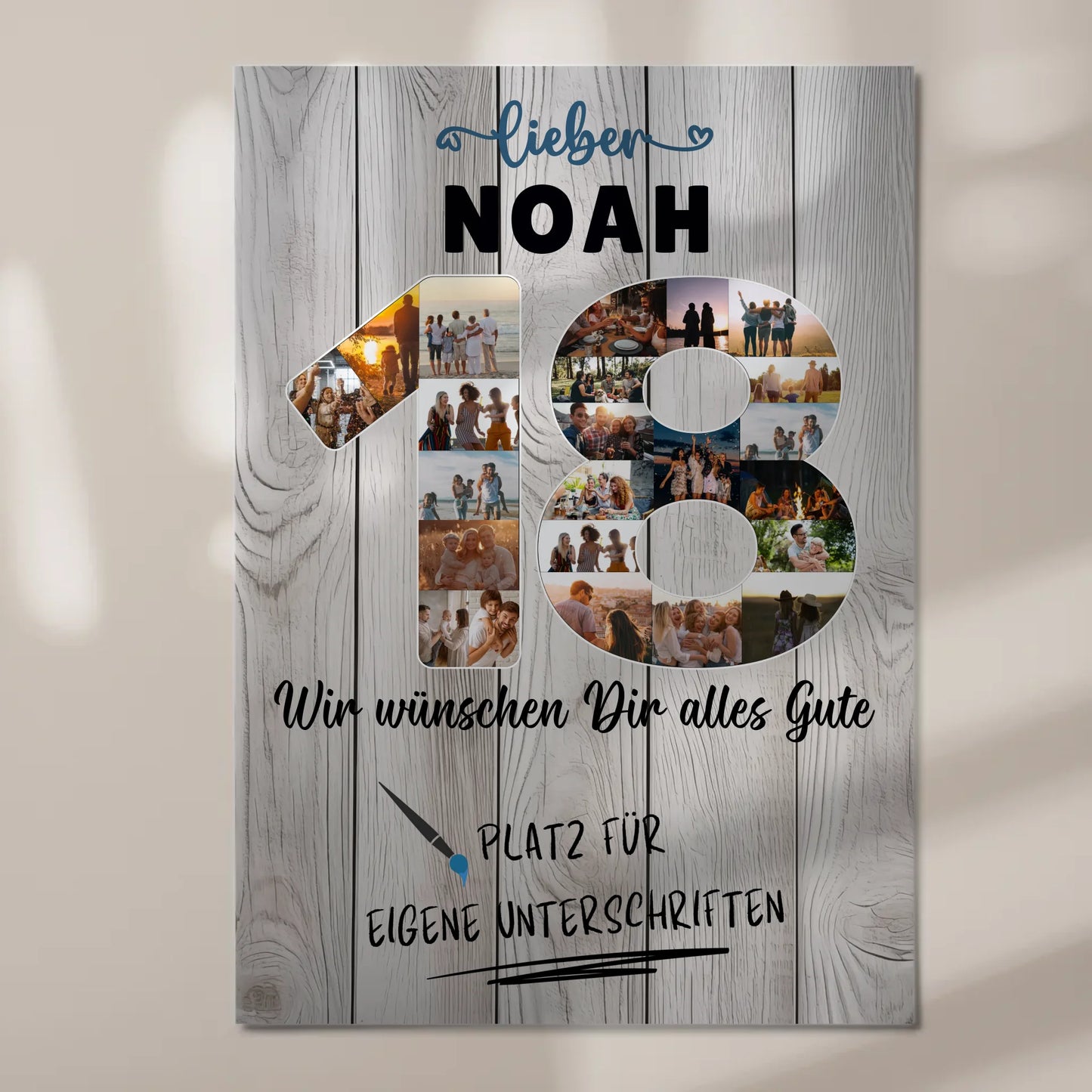 Magnetisches Fotoboard mit Unterschriften 18 Geburtstag Bruder Sohn