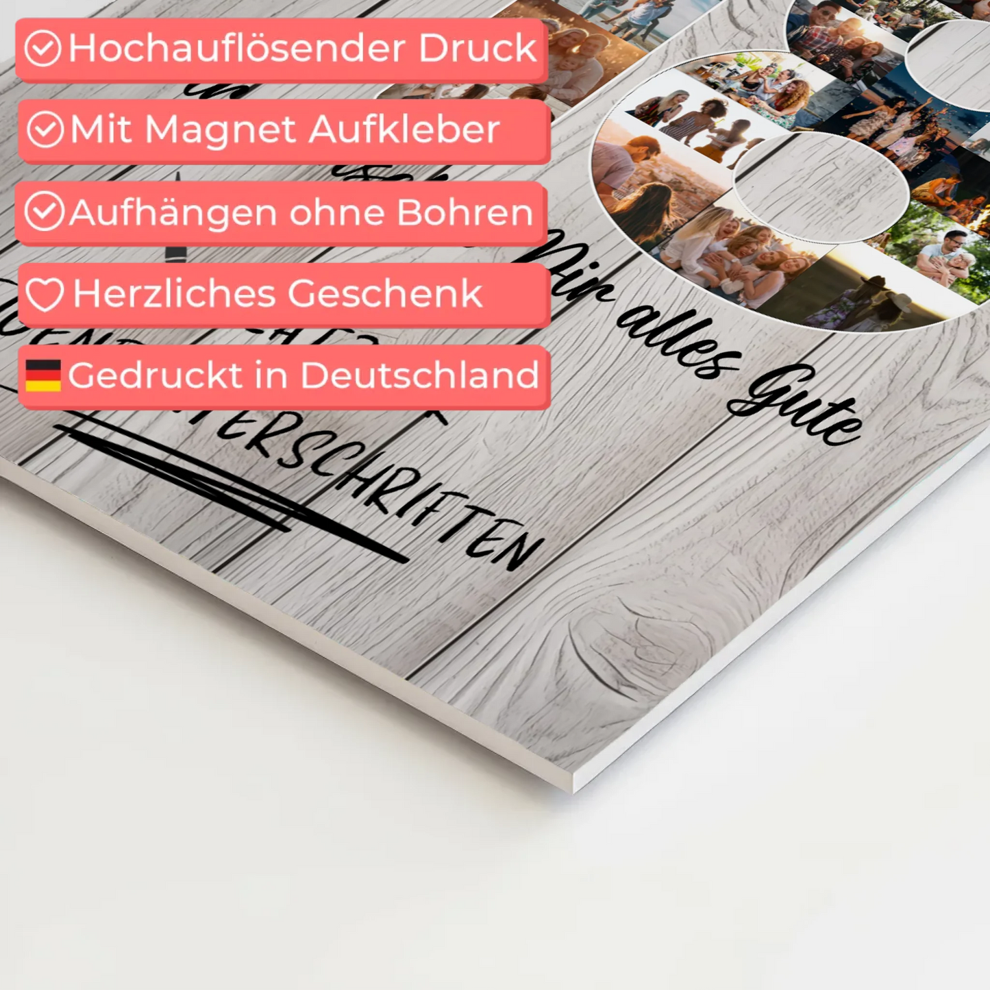 Magnetisches Fotoboard mit Unterschriften 18 Geburtstag Bruder Sohn