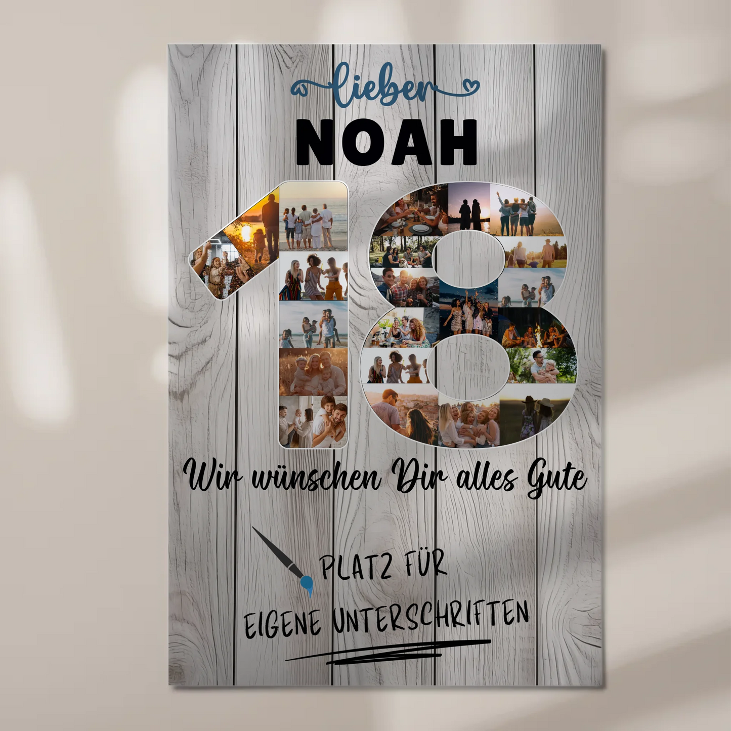 Magnetisches Fotoboard mit Unterschriften 18 Geburtstag Bruder Sohn