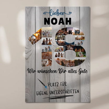 Magnetisches Fotoboard mit Unterschriften 18 Geburtstag Bruder Sohn