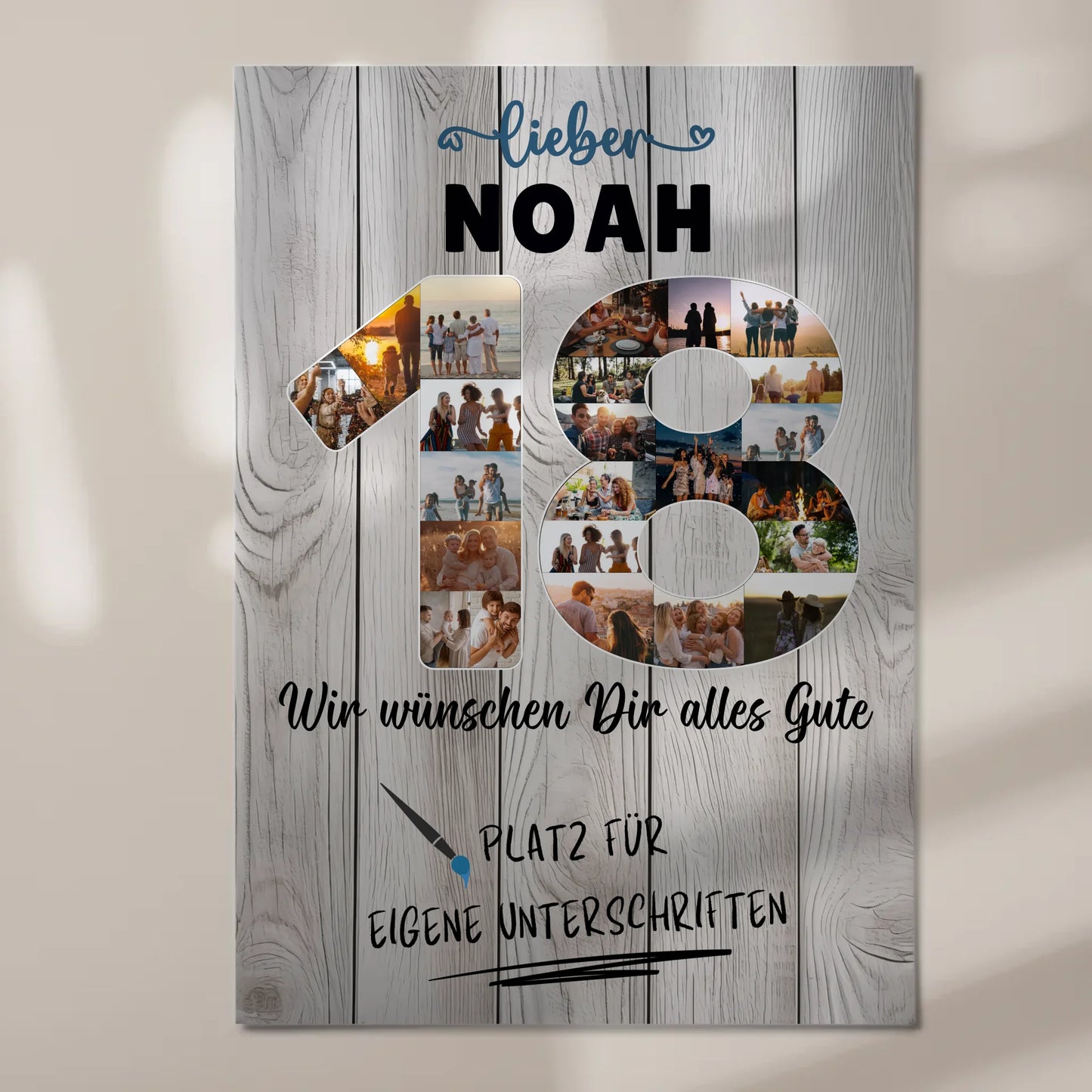 Magnetisches Fotoboard mit Unterschriften 18 Geburtstag Bruder Sohn