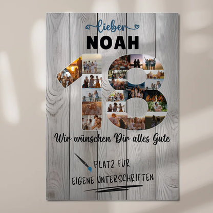 Magnetisches Fotoboard mit Unterschriften 18 Geburtstag Bruder Sohn